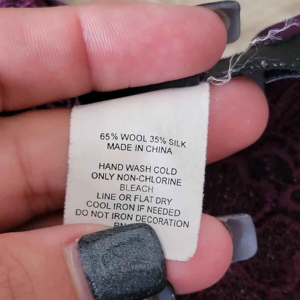 90s y2k Express Wool Silk Ribbed Knit Lace Accent Tank Top Cami size M Purple